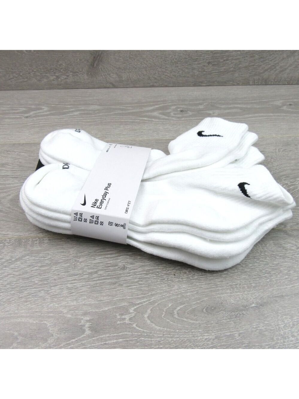 Nike Everyday Plus Ankle Socks 6 Pack Mens Size XL 12-15 White NEW - Picture 9 of 11